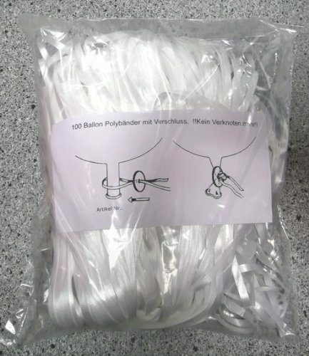100 Ballonverschlüsse mit Polyband