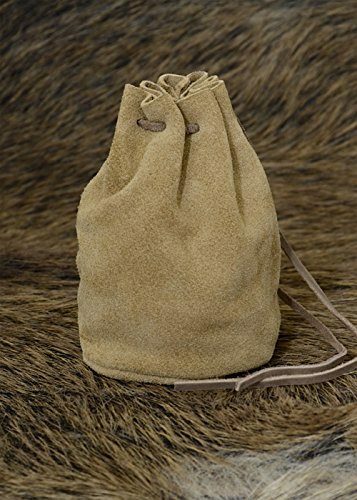 Lederbeutel, groß, braun - Geldbeutel - Wikinger - Mittelalter - LARP